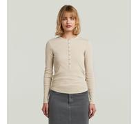 Henley Slim T-Shirt - Beige - Women M