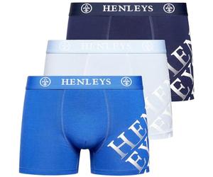 Henleys 3 Pack Mens Original Designer Boxer Shorts, Essential Underwear Multipack Elasticated Waistband Boxers Gift Box Everyday Trunks Classic Fit Underpants S, M, L, XL, XXL