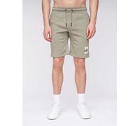 Henleys Aitchen Men's Carbon Brushed Jog Shorts with Chenille Applique & Fleece Comfort in Olive | Size: Large Henleys Olive L