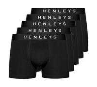 Henleys Coalink Mens 5pk Boxer Shorts Elasticated Comfort Underwear Black