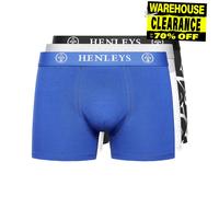 Henleys Henline 3pk Mens Casual Cotton Boxer Shorts Comfort Underwear Assorted