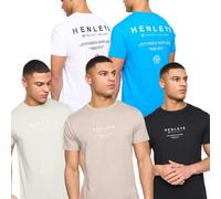 Henleys Henstack Mens Casual Designer T-Shirt 5pk Assorted