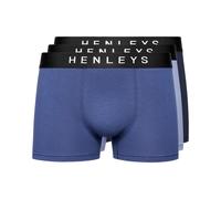 Henleys Inky Mens Boxers 3pk - Blue - Size Large
