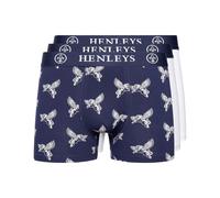 Henleys Lionwing Mens Boxers 3pk - Navy - Size Small