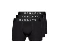 Henleys Mens Coalink Boxer Shorts (Pack of 3) (Black) - Size Small
