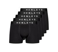 Henleys Mens Coalink Boxer Shorts (Pack of 5) (S) (Black)