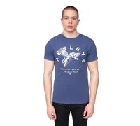 Henleys Mens Colhen Logo T-Shirt (Deep Blue) Cotton - Size Large
