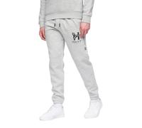 Henleys Mens Designer Fleece Jogging Bottom Jog Pants Classic Logo Tracksuit Bottoms Cuffed Closed Cuff with Drawcord Waist Basic Core Sweatpants Lounge Grey L