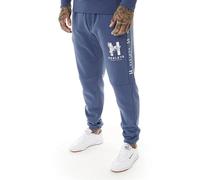 Henleys Mens Designer Fleece Jogging Bottom Jog Pants Classic Logo Tracksuit Bottoms Cuffed Closed Cuff with Drawcord Waist Basic Core Sweatpants Lounge Blue M