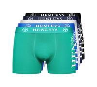 Henleys Mens Kelmack Marl Boxer Shorts (Pack of 5) (Multicoloured) - Green - Size Medium