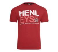 Henleys Mens Original Designer Classic Logo Crew Neck T Shirt Retro Summer Classic Breathable & Lightweight Ideal for Leisure & Summer Red L