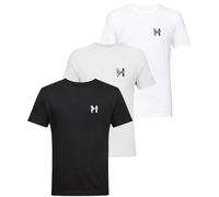 Henleys Mens Triphen T-Shirt (Pack of 3) (White/Black/Grey) Cotton - Size Medium