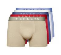 Henleys Motley Mens 5pk Boxer Shorts Comfort Underwear Assorted Multicolour