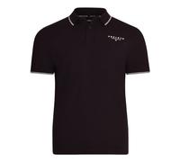Henleys Original Project Deluxe Polo T Shirt Branded Button Front Classic Cotton Tee Pique TShirt Short Sleeve Top with Tipping Black L