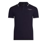 Henleys Original Project Deluxe Polo T Shirt Branded Button Front Classic Cotton Tee Pique Tshirt Short Sleeve Top with Tipping Navy M