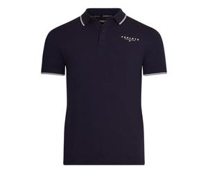Henleys Original Project Deluxe Polo T Shirt Branded Button Front Classic Cotton Tee Pique Tshirt Short Sleeve Top with Tipping Navy L