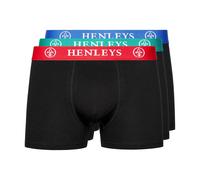 Henleys Primas Mens Boxers 3pk - Black - Size Small