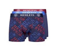 Henleys Rutlers Mens Boxers 3pk - Navy - Size Large