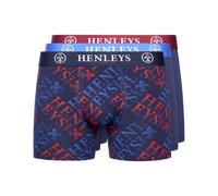Henleys Mens Rutlers Three Pack Boxers Peacoat Multi S