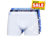 Henleys Mens Tringles Three Pack Henleys Boxers Peacoat/Surf The Web/Chambray Blue S