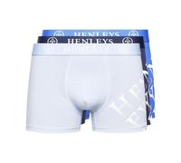Henleys Mens Tringles Three Pack Henleys Boxers Peacoat/Surf The Web/Chambray Blue S