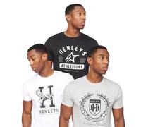 Henleys Upton 3Pk T-Shirt Men's | T-Shirt | Black / White / Grey / Assorted | UK Size XL