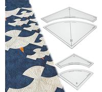 Henmanye Drunkards Path Quilting Templates Set: Free Motion Quilting, Clear Acrylic for Creative Curved Patterns, 1/4” Seam Allowance (4pc)