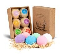 HENMI Bath Bombs Gift Set, 6 Handmade Fizzy Bathbombs, Organic Natural Essential Oil Spa Bomb, Birthday Christmas Anniversary Bubble Spa Bath Gift Bath Bombs for Women