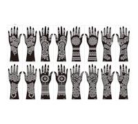 Henna Tattoo Stencils, 8 Sheets Hand Designs for Women and Girls, Temporary Tattoo Kit