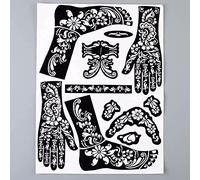 Henna Template Hand Body Art Tattoo Stencils Reusable Temporary Tools DIY