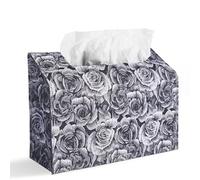 Hennaja Leather Cover for Disposable Paper Hand Towel Box, Compatible with Kleenex Paper Hand Towel(1-3D Black Grey)