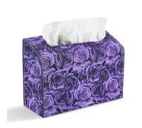 Hennaja Leather Cover for Disposable Paper Hand Towel Box, Compatible with Kleenex Paper Hand Towel(1-3D Rose Purple)