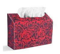 Hennaja Leather Cover for Disposable Paper Hand Towel Box, Compatible with Kleenex Paper Hand Towel(1-3D Rose Red)