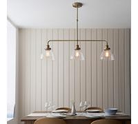 Henne 3-Light Resto Style Bar Pendant Light in Brass aged brass