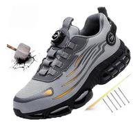 Henner Z90 Safety Shoes Men - Lightweight Steel Toe, Puncture-Proof Sole, Slip-Resistant, for Construction, Industrial (Grau, One Size, Adult, Men, 6, Numeric, UK Footwear Size System, Medium)