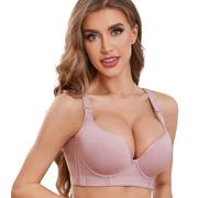 Henoble Plus Size Push Up Bra - Hide Back Fat, Smoothing, Supportive Underwire, Purple, 44D