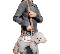 Henofen Dog Lift Harness, Adjustable Carrier Sling for Small and Medium Cats, Portable Pet Sling Carrier for Outdoor, Dog Assistance Strap for Senior, Joint Injuries, Brown L