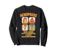 Henopause Chicken Collecting Quote 4 Chicken Face Grid Sweatshirt