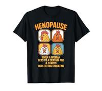 Henopause Chicken Collecting Quote 4 Chicken Face Grid T-Shirt