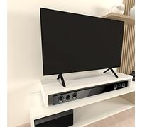 Henor Double Wooden TV Riser, 120 x 35 x 15 cm, Matt White, Load + 100 kg