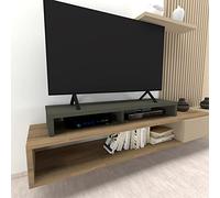 Henor Wooden Double TV Riser 120 x 35 x 15 cm Graphite Matte Support + 100 kg.
