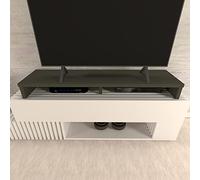 Henor Wooden Double TV Riser 140 x 35 x 15 cm Graphite Matte Support + 100 kg.