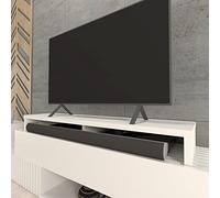 Henor Wooden Double TV Riser 140 x 35 x 15 cm Matt White Supports + 100 kg.