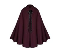 HENORD Renaissance Cloak Halloween Medieval Costume Cosplay Short Cape Party Dress-Up for Men Women, Red, Medium