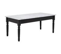 henova white marble coffee table with black wooden frame