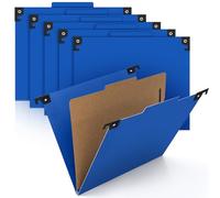 Henoyso 10 Pcs Dark Blue Hanging Classification Folders 1 Divider Letter Size, 1/3-cut with Built-in Hangers for Standard Medical Files, Law Client Files, Office Reports