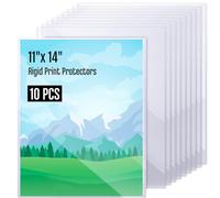 Henoyso 10 Pcs PVC Rigid Print Protectors 11 x 14 Inches Hard Plastic Poster Sleeves for Prints Plastic Magazine Sheet Paper Page Protectors Rigid Menu Covers