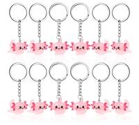 Henoyso 12 Pcs Luminous Axolotl Keychain Glow in the Dark 3D Cartoon Axolotl Keychain Birthday Party Favors Charms Pendant Accessories Decorations for Key Backpack Birthday Christmas(Cute)
