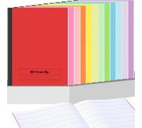 Henoyso 12 Pcs Primary Composition Notebook K-2 Bulk 9. 75" x 7. 50" Journal 60 Page Writing Journal for Kid Wide 3 Line Ruled Kindergarten Notebook Handwriting Practice Supplies (12 Colors)