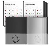 Henoyso 12 Pcs Take Home Folders Multi Pocket Organizer, Plastic Archival Folders with Eight Pockets for Parent Teacher Communication, Waterproof, 11.81 x 9.45 Inch (Black)